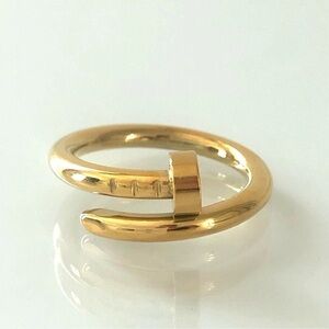 Generic Stainless Steel Screw Nail Ring in Gold